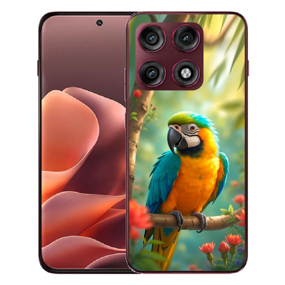 mmCase géltok a Motorola Edge 70 Pro-hoz – kék-sárga ara papagáj