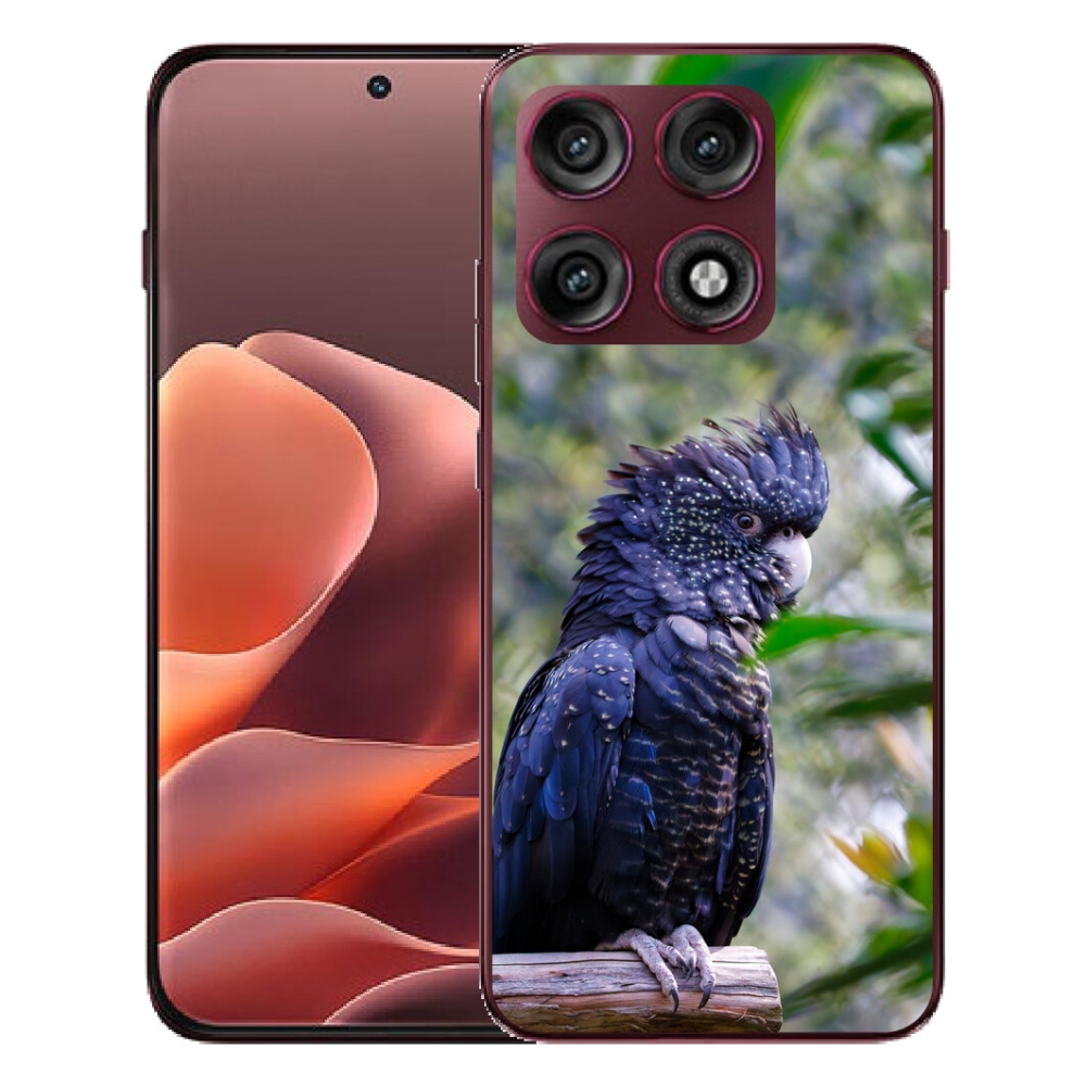 mmCase gél tok a Motorola Edge 70 Pro-hoz – fekete kakadu papagáj