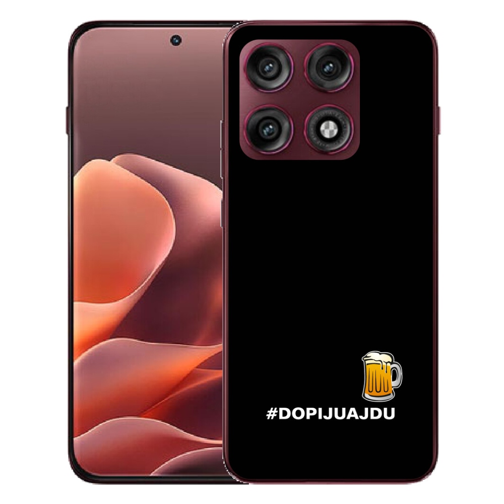 mmCase gél tok a Motorola Edge 70 Pro-hoz – sörös motívum 1, fekete háttérrel