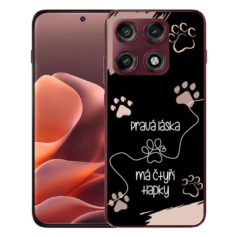 mmCase gél tok a Motorola Edge 70 Pro-hoz – kutyás motívum 1, fekete háttérrel