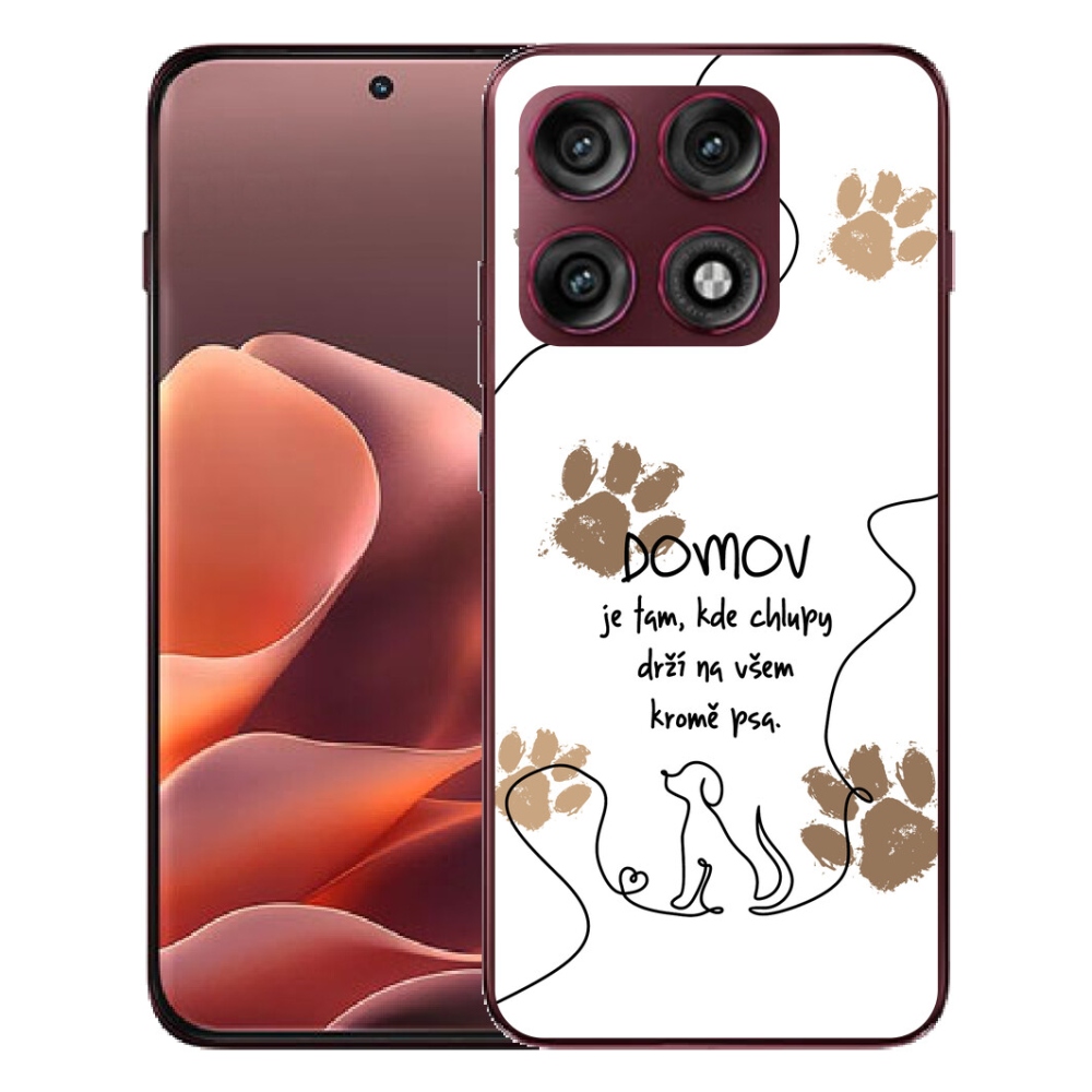 mmCase gél tok a Motorola Edge 70 Pro-hoz – kutyás motívum, fehér háttér