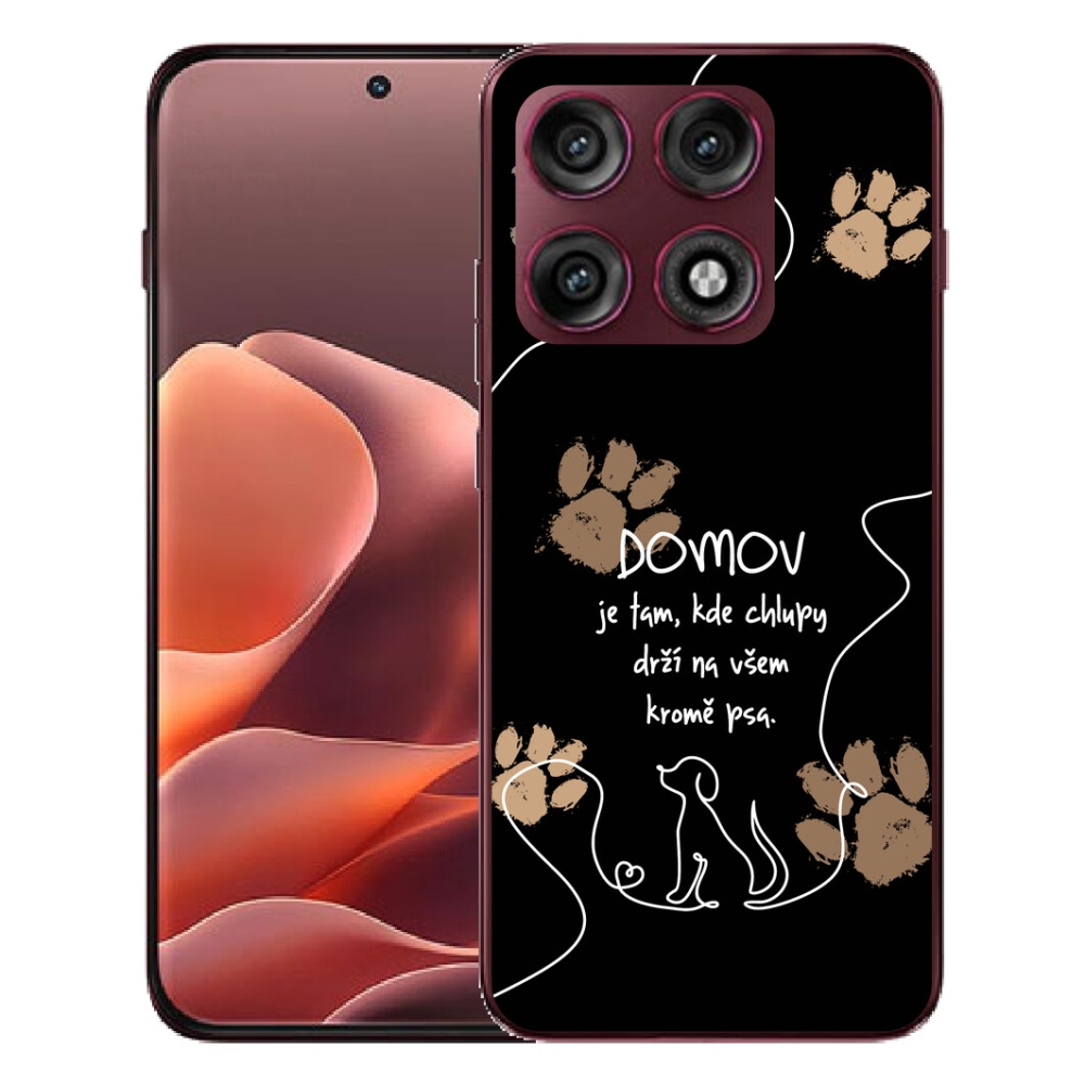 mmCase gél tok a Motorola Edge 70 Pro-hoz – kutyás motívum, fekete háttér