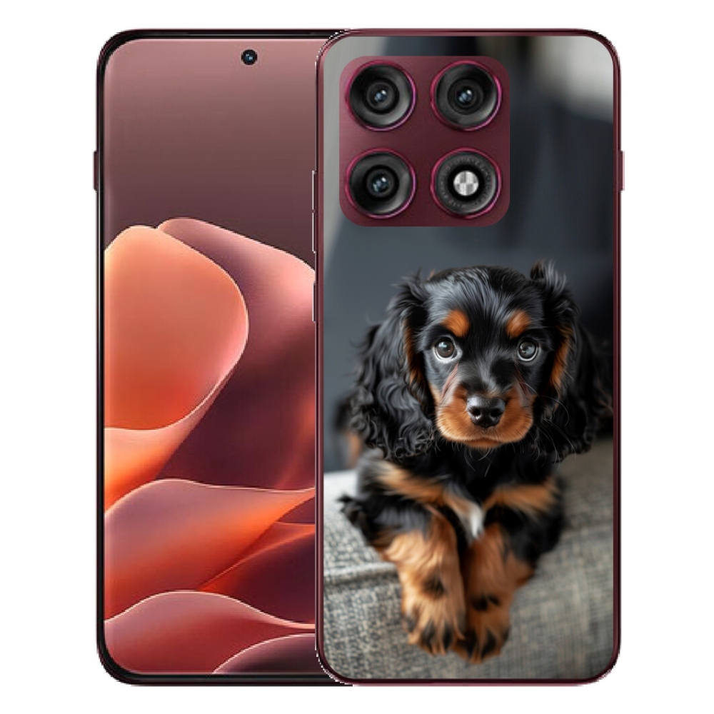 mmCase gél tok a Motorola Edge 70 Pro-hoz – aranyos, hosszúszőrű tacskó