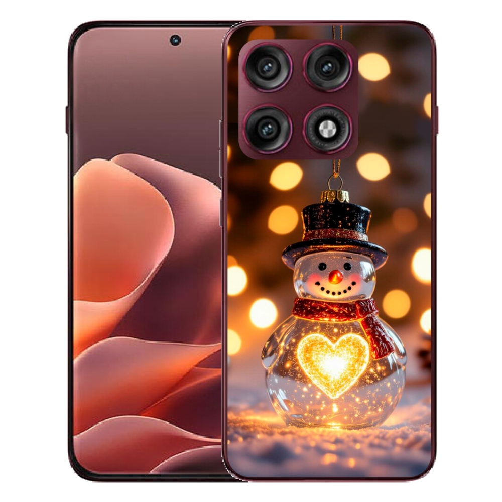 mmCase gél tok a Motorola Edge 70 Pro-hoz – világító karácsonyi hóember