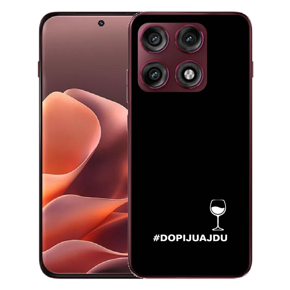 mmCase gél tok a Motorola Edge 70 Pro-hoz – szőlőmotívum fekete háttérrel