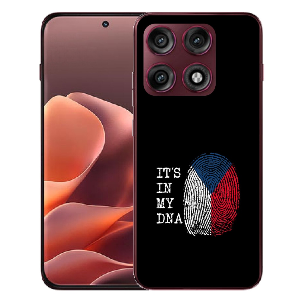 mmCase géltok a Motorola Edge 70 Pro-hoz – zászló, ujjlenyomat, fekete háttér