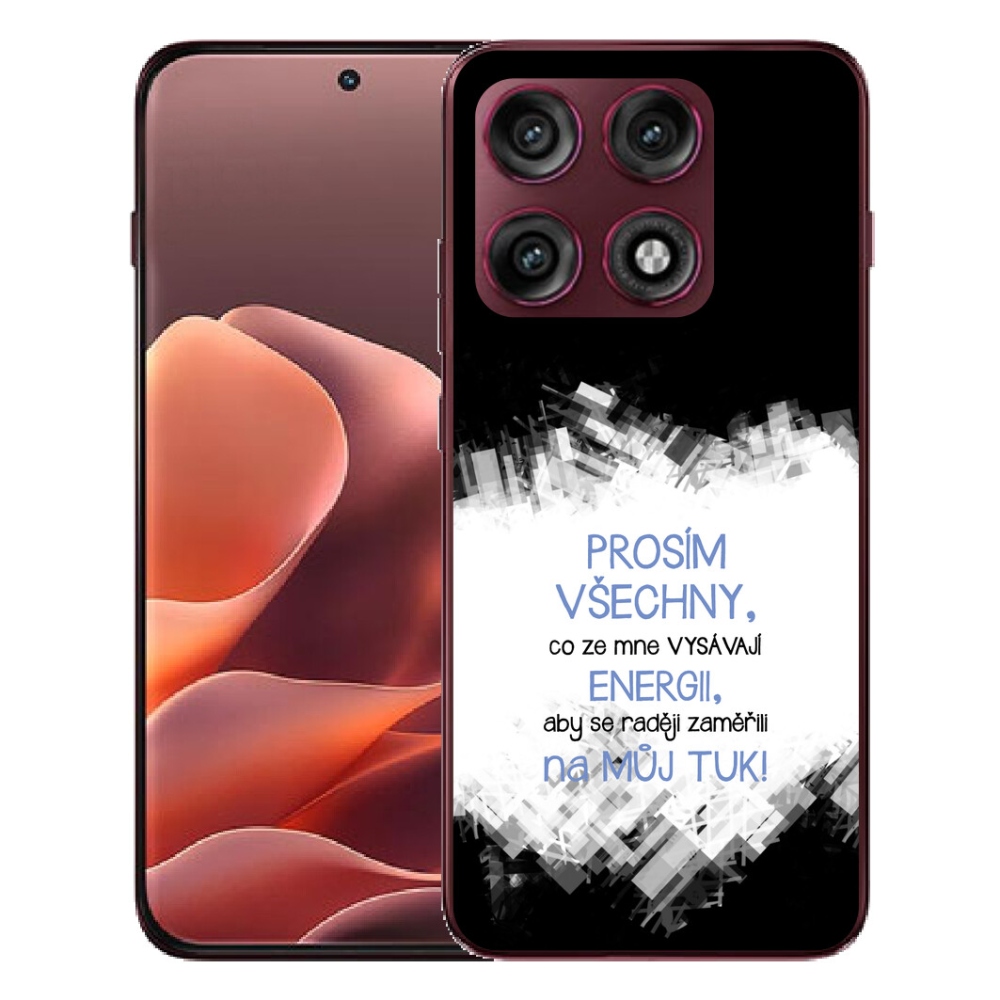 mmCase géltok a Motorola Edge 70 Pro-hoz – vicces felirat, 1 db, kék