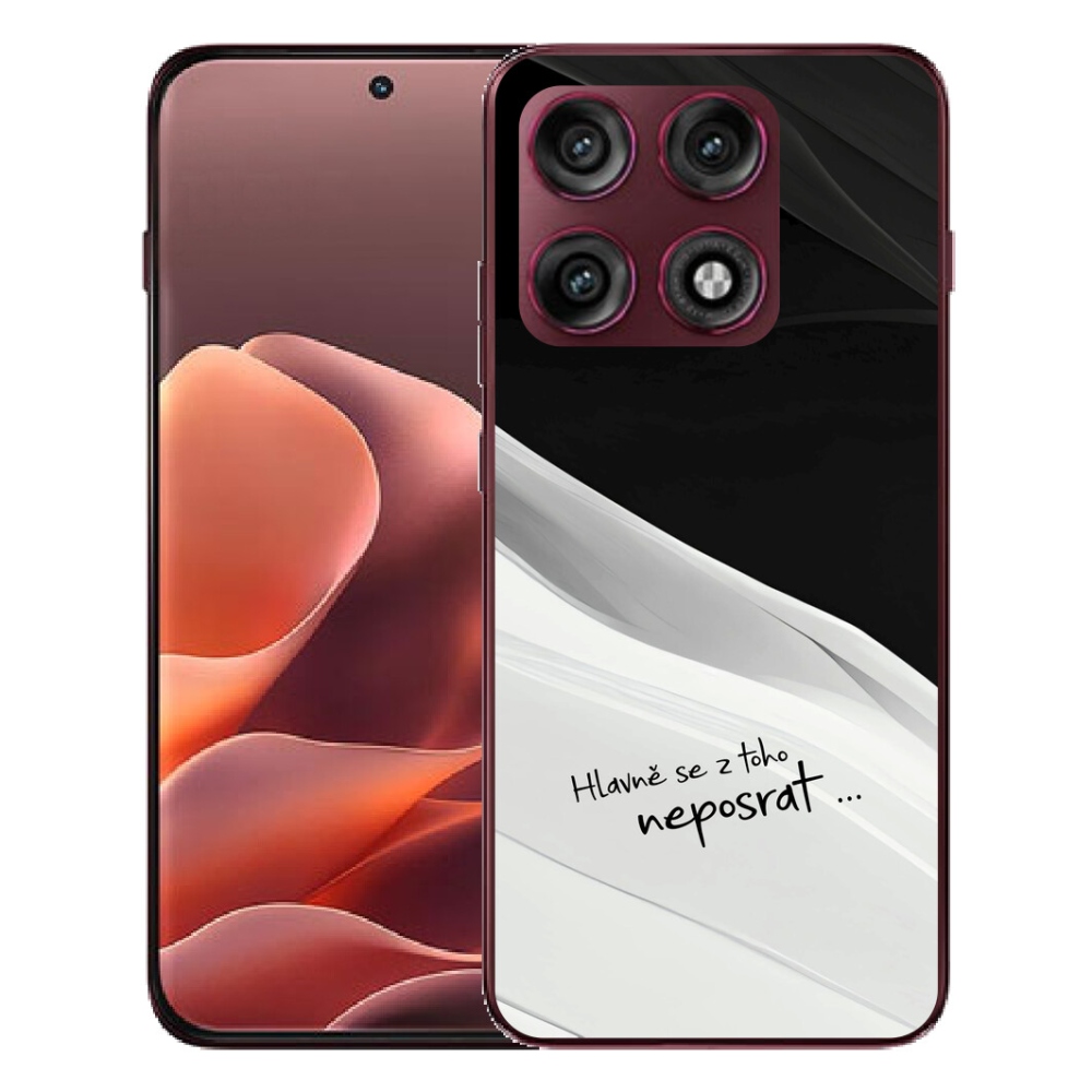 mmCase géltok a Motorola Edge 70 Pro-hoz – vicces felirat, 13 fekete-fehér háttér