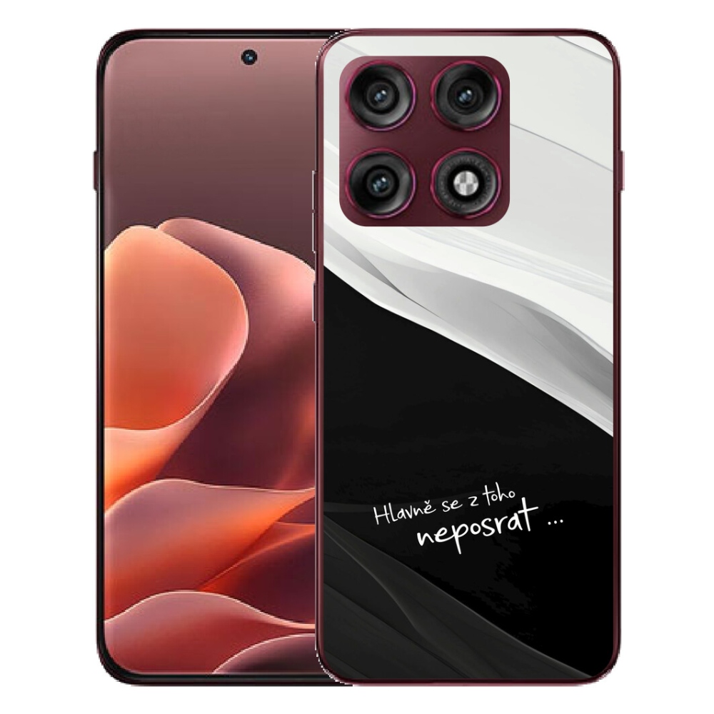 mmCase gél tok a Motorola Edge 70 Pro-hoz – vicces felirat, 13 fekete-fehér háttér