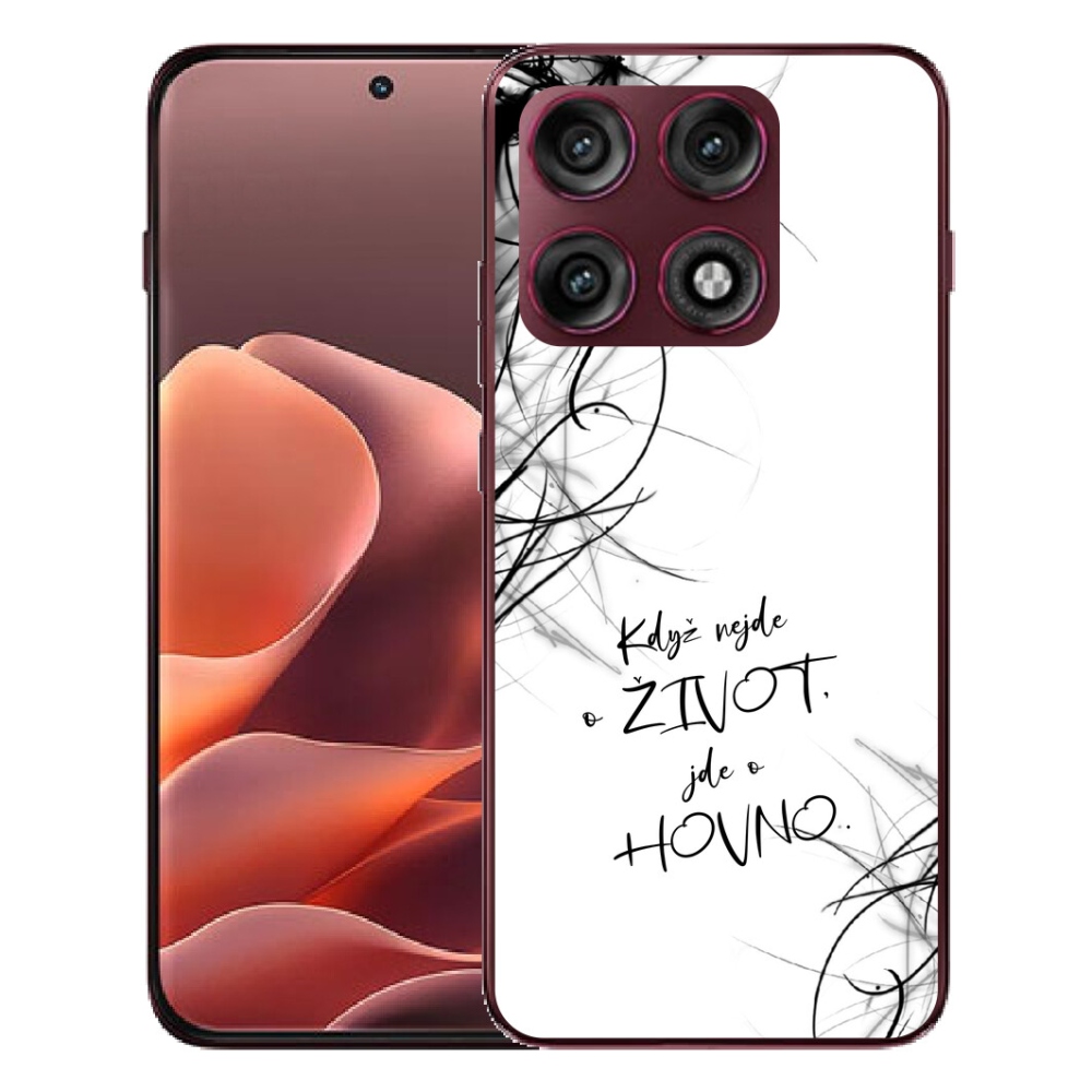 mmCase géltok a Motorola Edge 70 Pro-hoz – vicces felirat, 16, fehér háttér