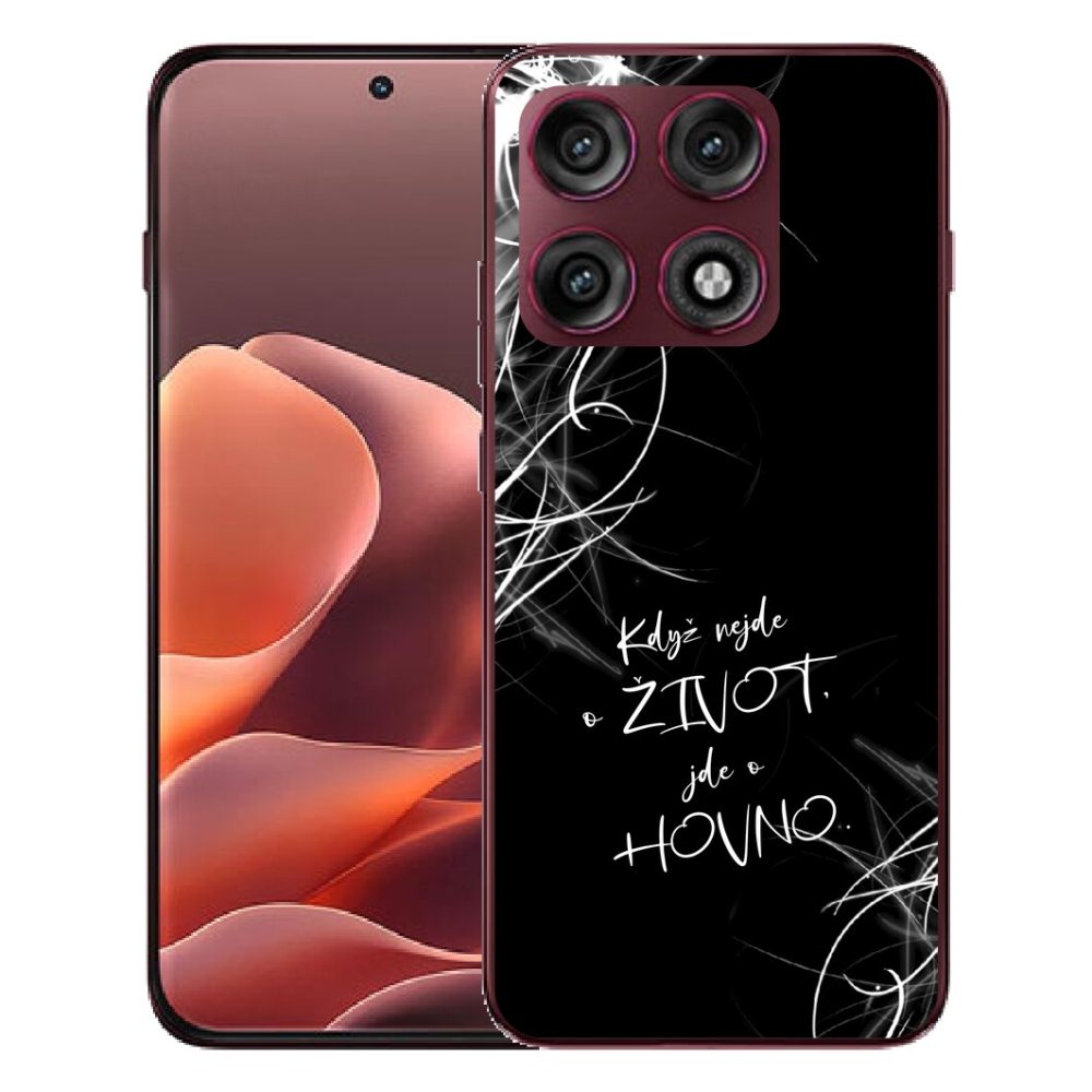 mmCase gél tok a Motorola Edge 70 Pro-hoz – vicces felirat, 16, fekete háttér
