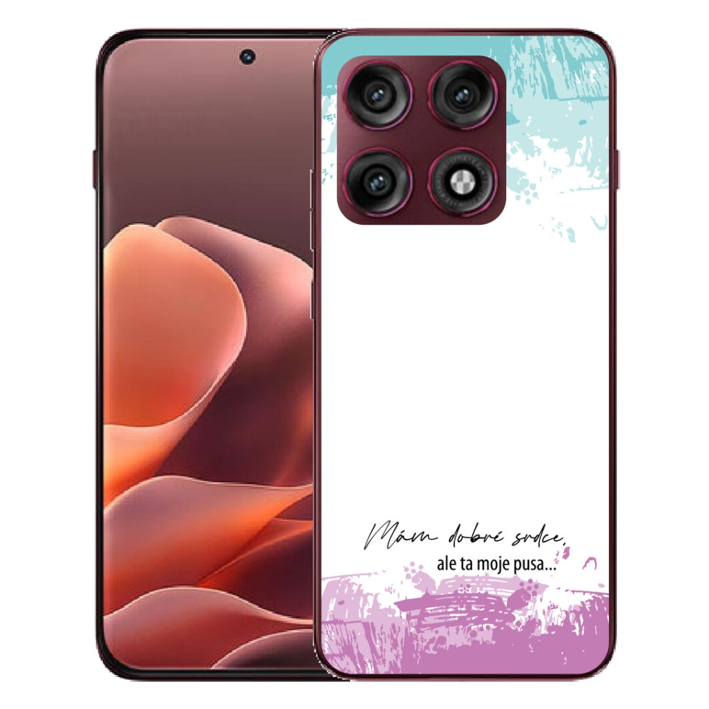 mmCase géltok a Motorola Edge 70 Pro-hoz – vicces felirat, 3 fehér háttér