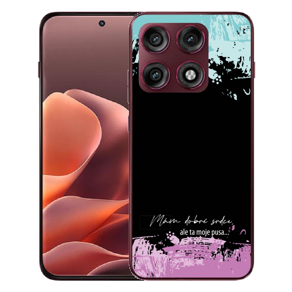 mmCase géltok a Motorola Edge 70 Pro-hoz – vicces felirat, 3 fekete háttér