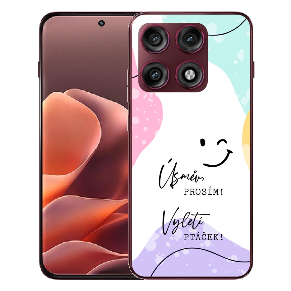 mmCase géltok a Motorola Edge 70 Pro-hoz – vicces felirat, 4 fehér háttér