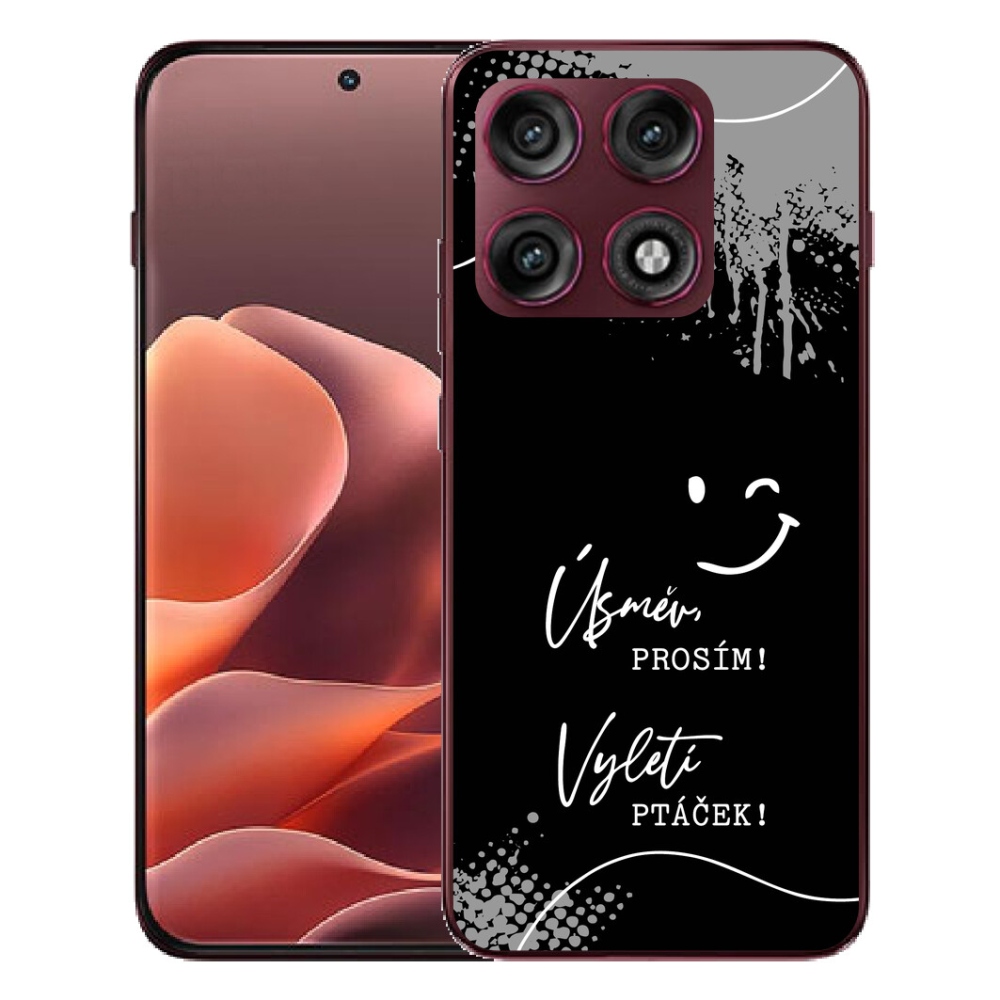 mmCase gél tok a Motorola Edge 70 Pro-hoz – vicces felirat, 4 fekete háttér