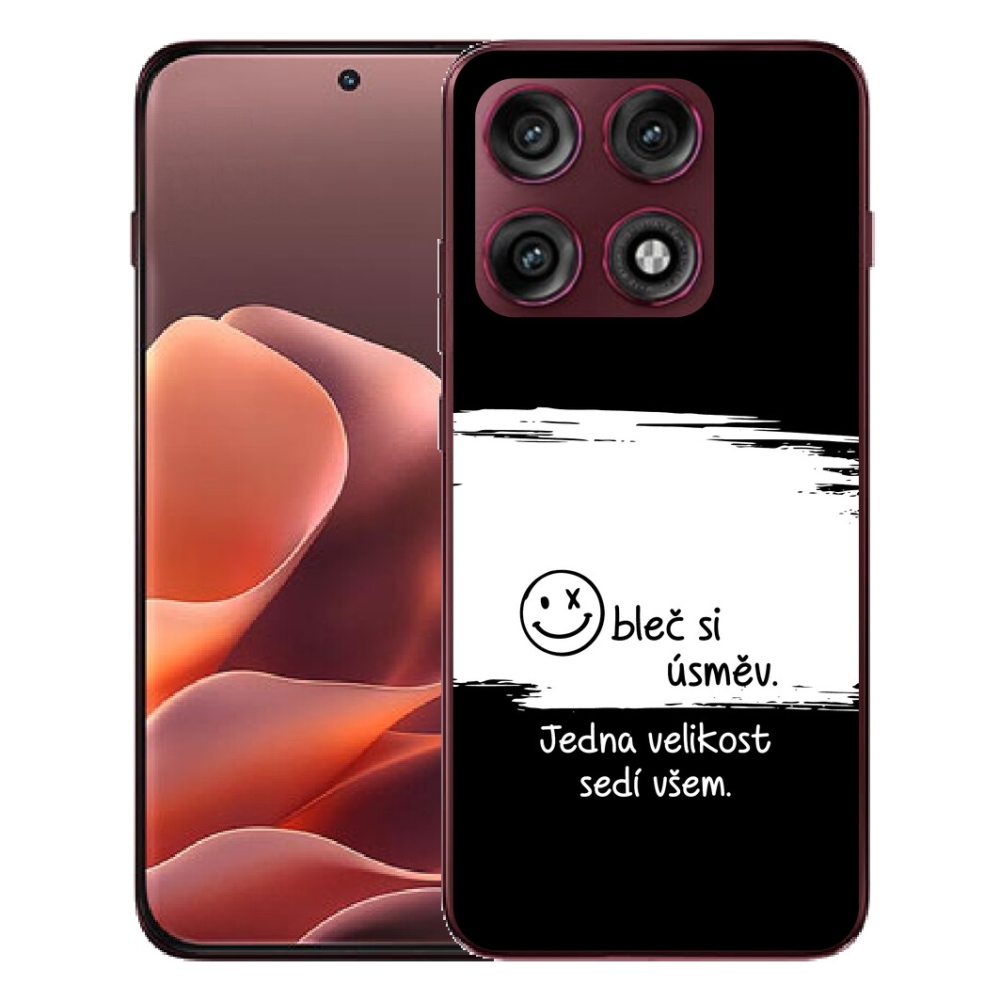 mmCase géltok a Motorola Edge 70 Pro-hoz – vicces felirat, 8 fekete-fehér háttér