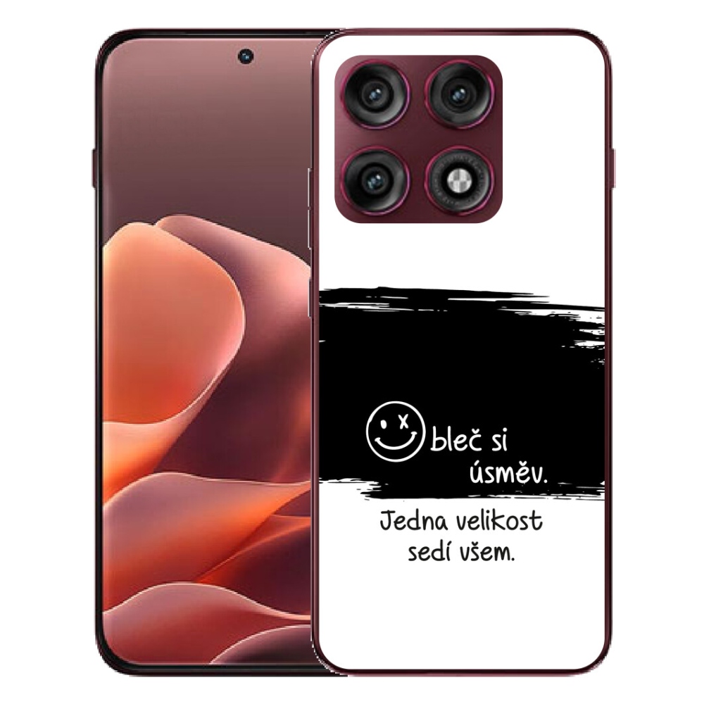 mmCase géltok a Motorola Edge 70 Pro-hoz – vicces szöveg, 8 fekete-fehér háttér