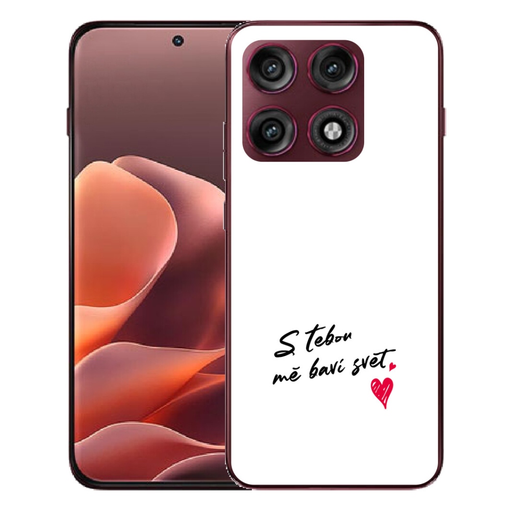 mmCase gél tok a Motorola Edge 70 Pro-hoz – „In Love” felirat, 1 db, fehér háttérrel