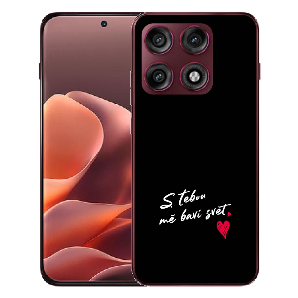 mmCase gél tok a Motorola Edge 70 Pro-hoz – „In Love” felirat 1, fekete háttérrel