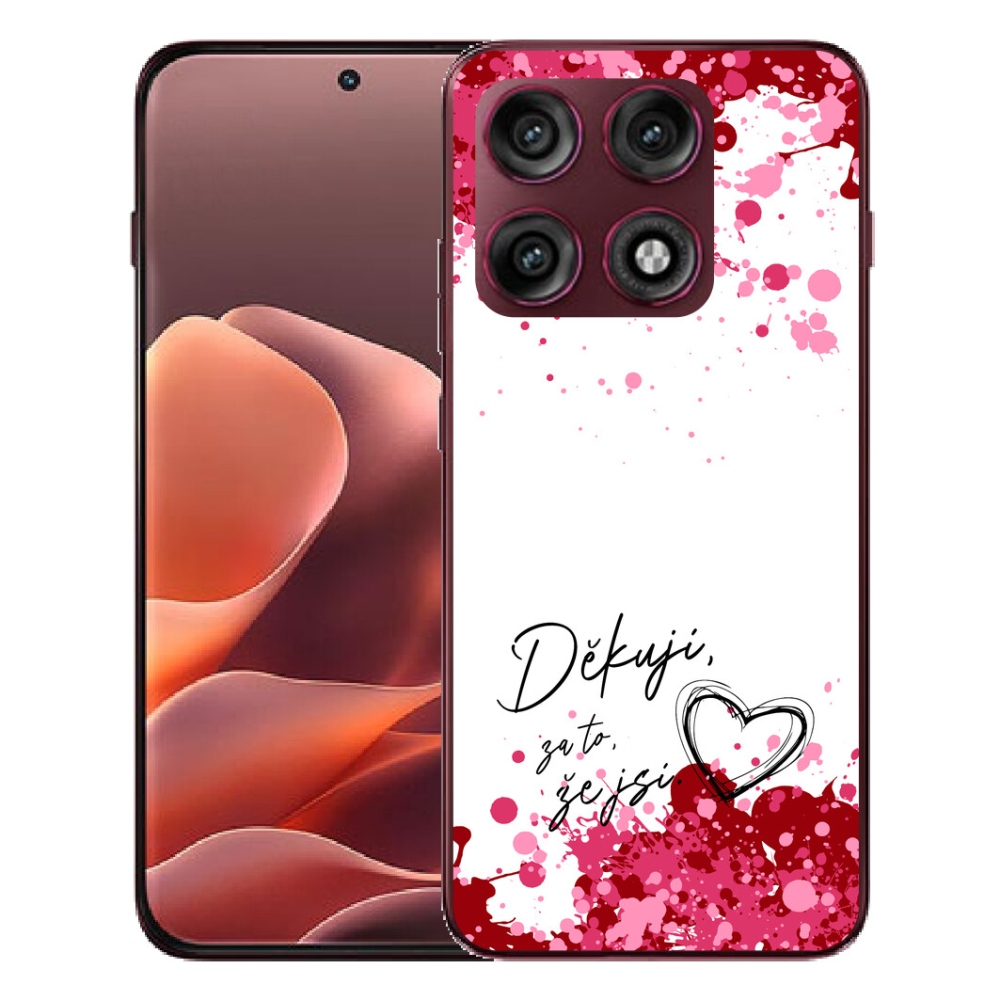 mmCase géltok a Motorola Edge 70 Pro-hoz – „In Love” felirat, fehér háttér