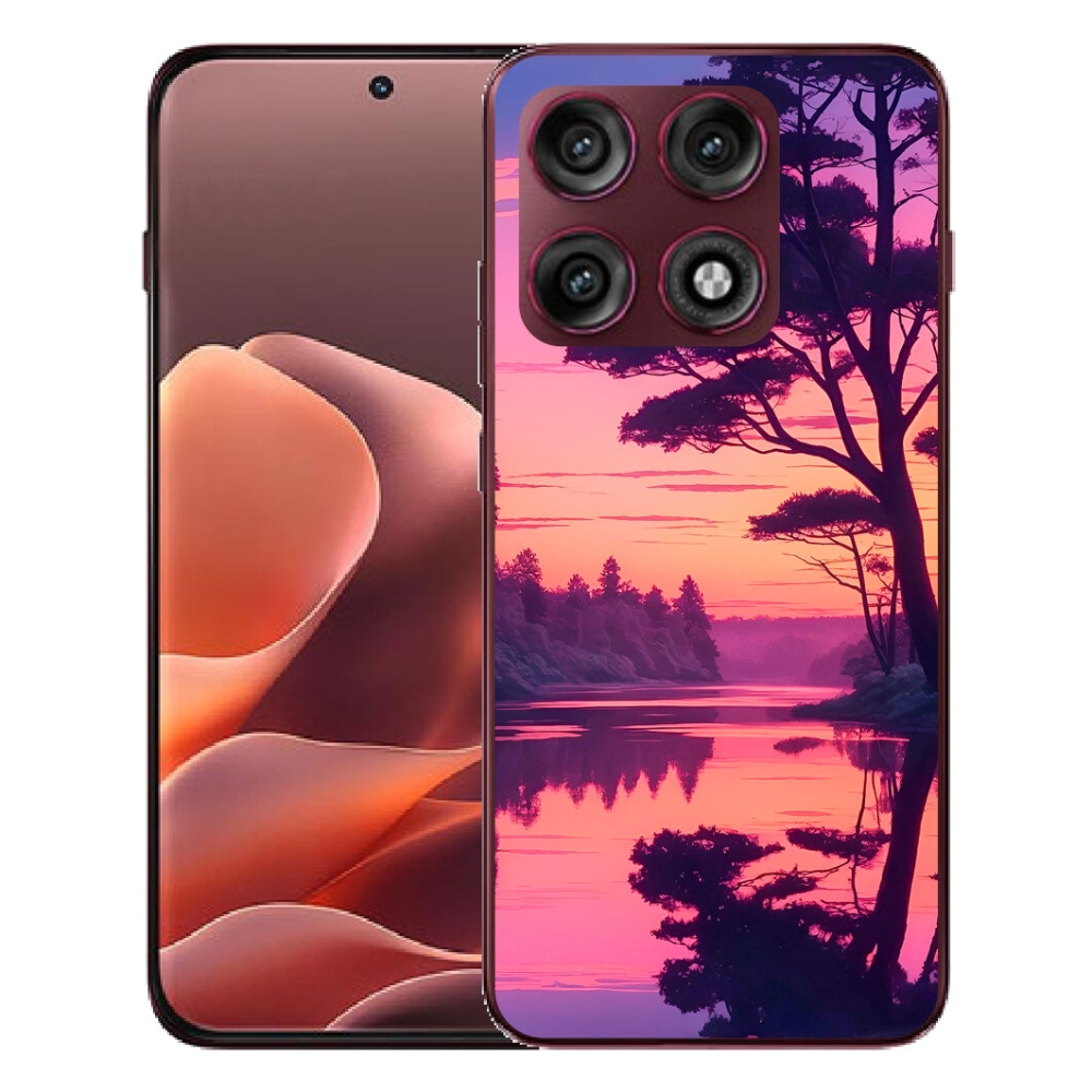 mmCase géltok a Motorola Edge 70 Pro-hoz – naplemente a tó felett
