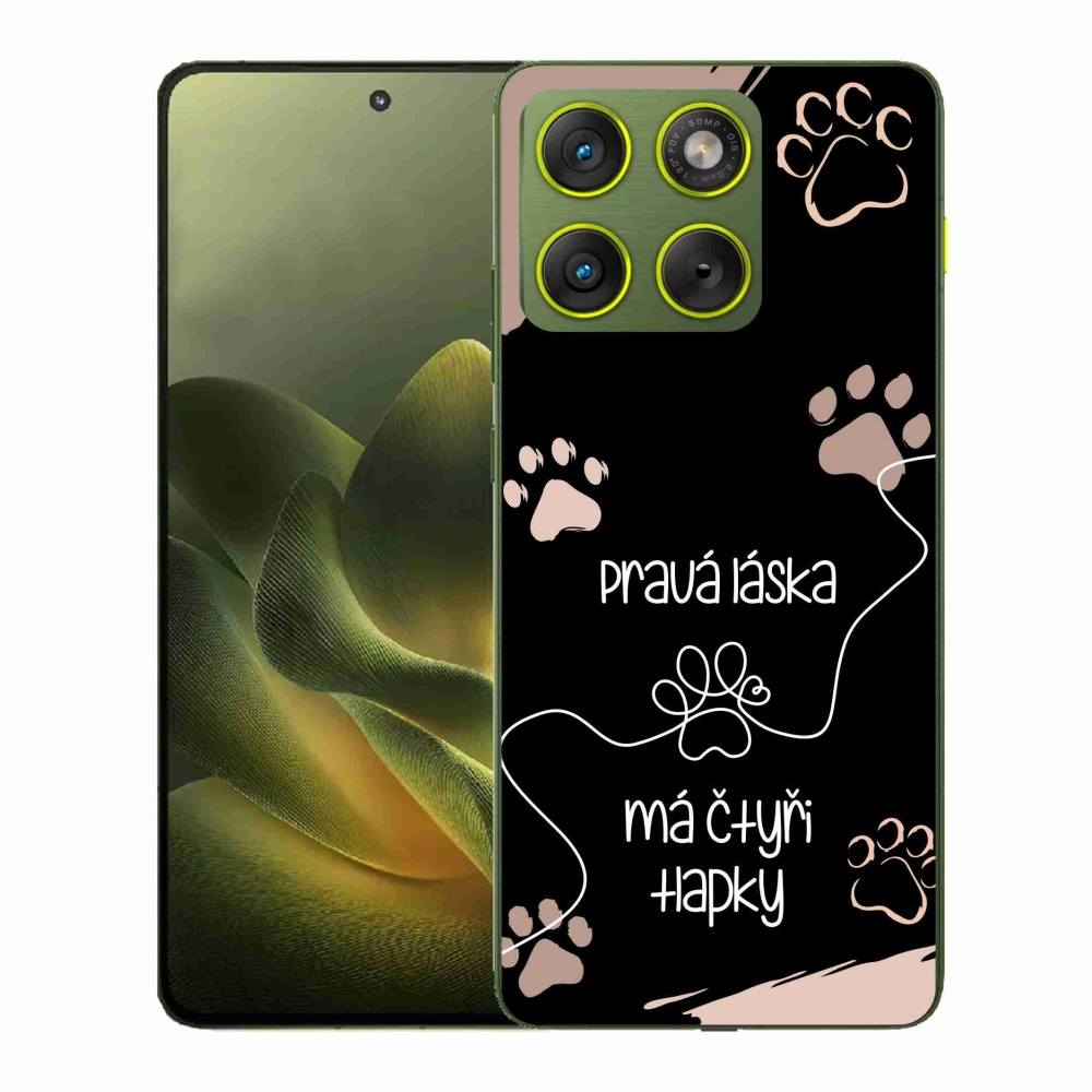 Zselés borítás mmCase a Motorola Edge 70 készülékhez - kutya motívum 1 fekete háttér