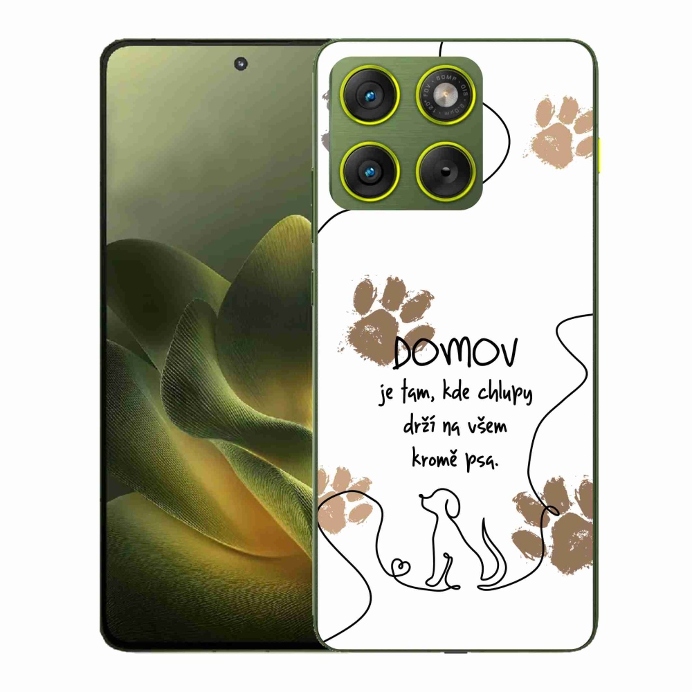 Zselés borítás mmCase a Motorola Edge 70 készülékhez - kutya motívum fehér háttérrel