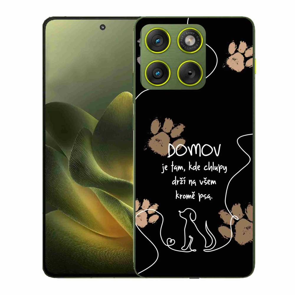 Gél borítás mmCase a Motorola Edge 70 készülékhez - kutya motívum fekete háttérrel