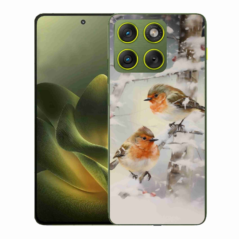 Zselés borítás mmCase a Motorola Edge 70 készülékhez - madarak télen