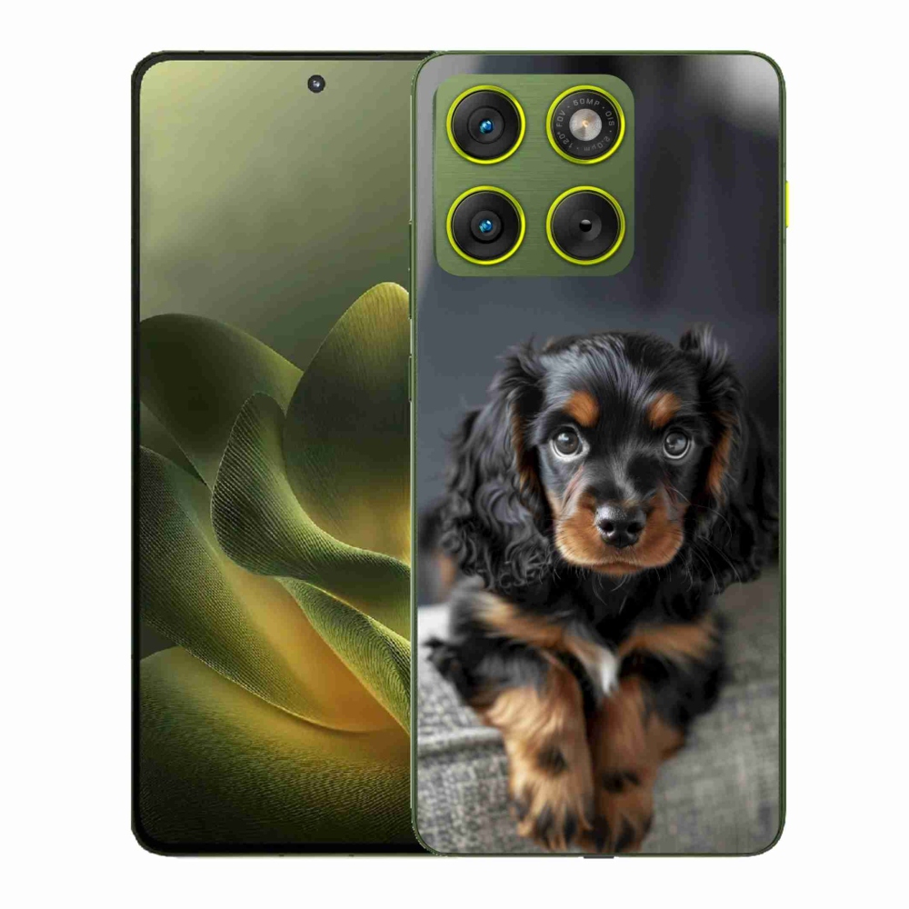 Zselés borítás mmCase a Motorola Edge 70-hez - aranyos hosszúszőrű tacskó