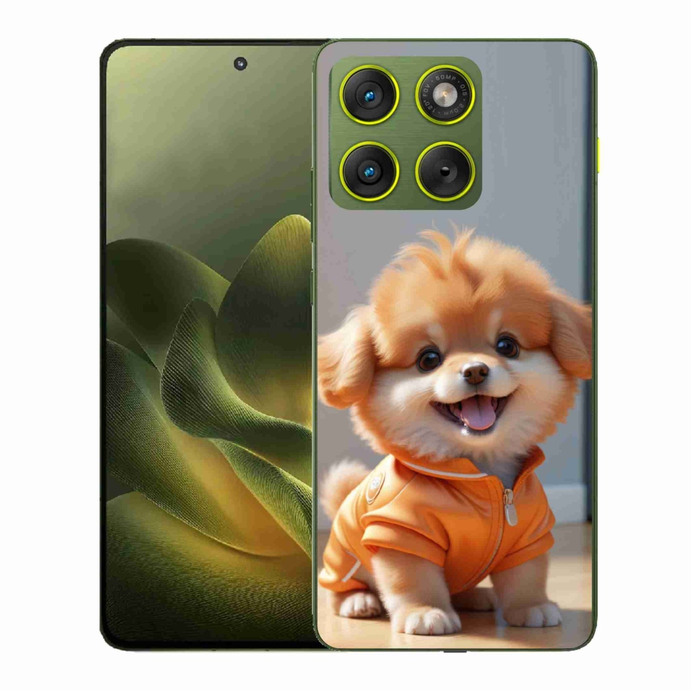 Zselés borítás mmCase a Motorola Edge 70-hez - aranyos pomerániai pulóverben