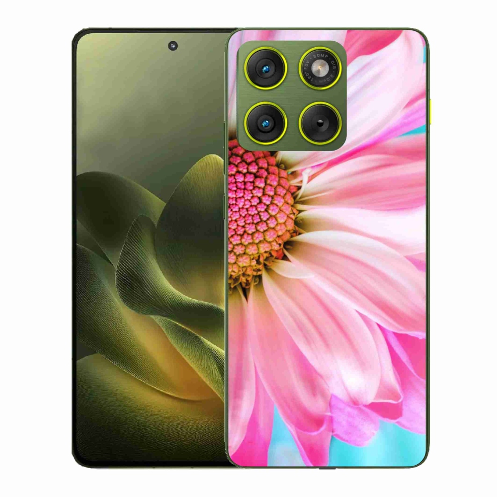 Zselés borítás mmCase a Motorola Edge 70 készülékhez - rózsaszín virág
