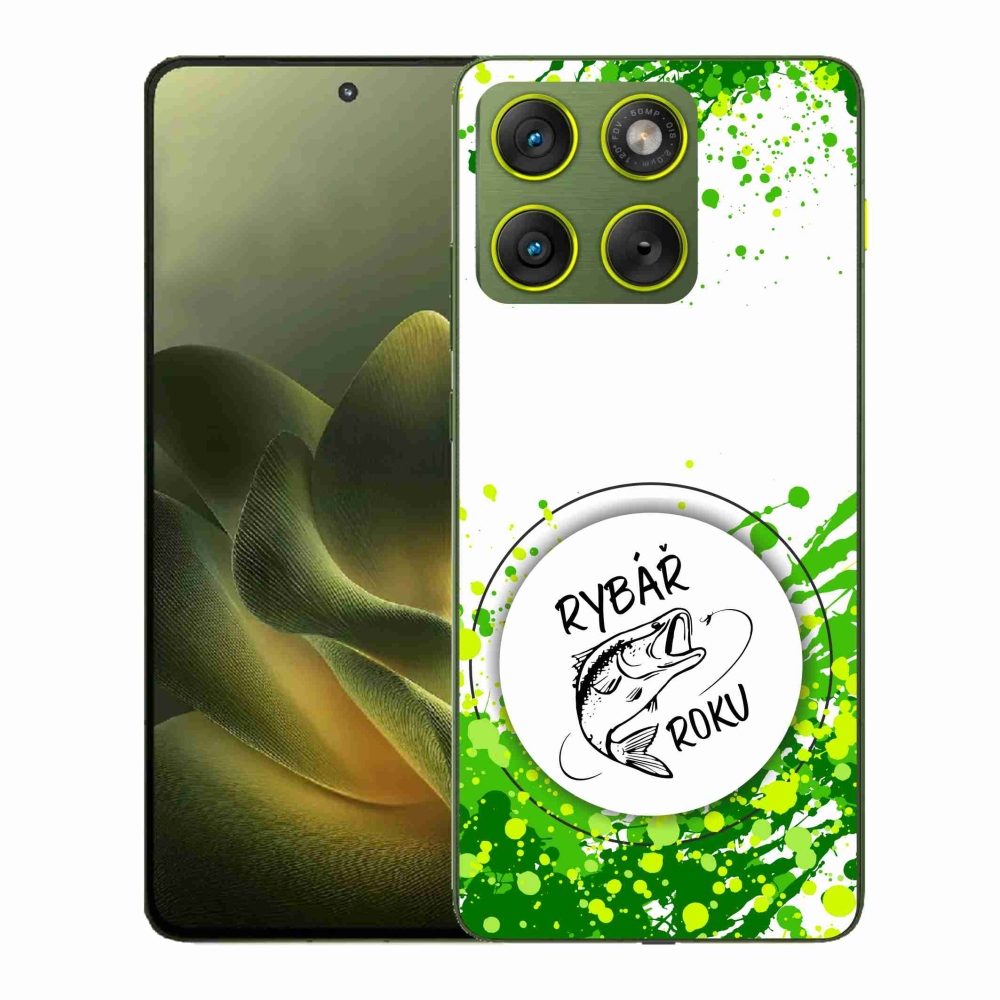 Zselés borító mmCase a Motorola Edge 70-hez - az év horgásza fehér háttérrel