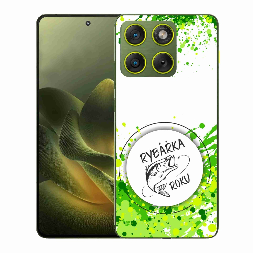 Zselés borító mmCase a Motorola Edge 70-hez - az év horgásza fehér háttérrel