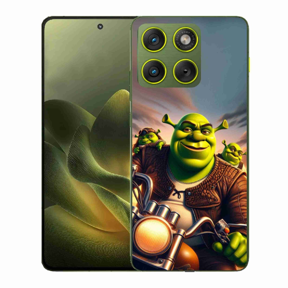 Zselés borítás mmCase a Motorola Edge 70-hez - Shrek egy motorkerékpáron