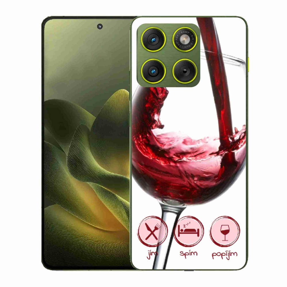 Zselés borítás mmCase a Motorola Edge 70 készülékhez - borospohár piros