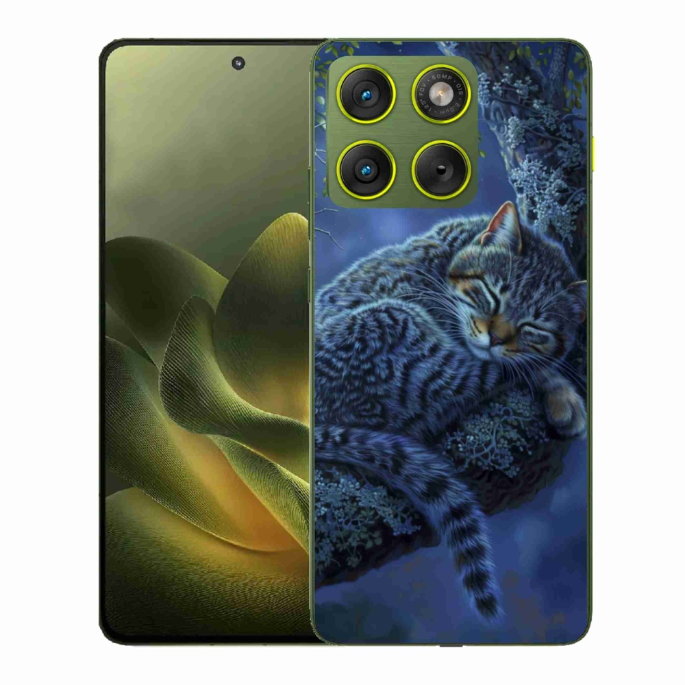 Zselés borítás mmCase a Motorola Edge 70 készülékhez - alvó macska