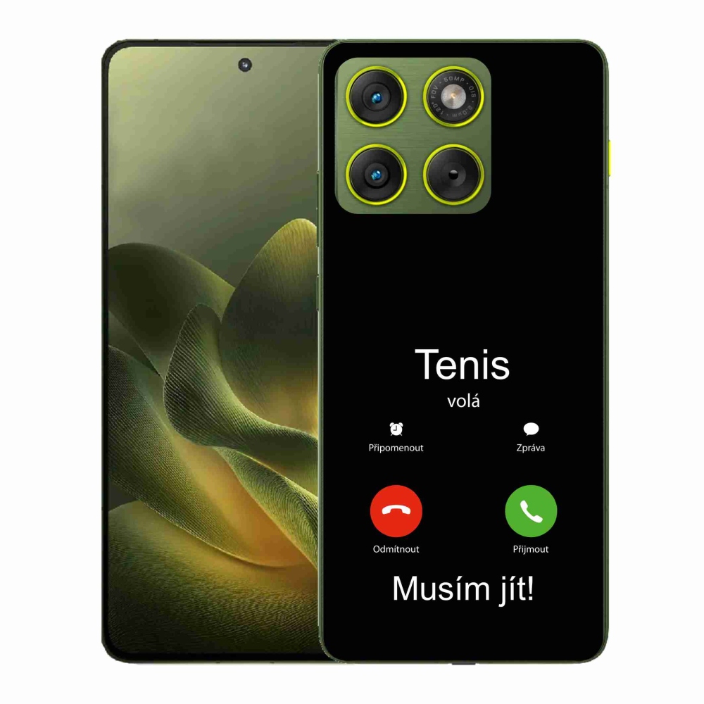 Zselés borítás mmCase a Motorola Edge 70 készülékhez - teniszhívások fekete háttérrel