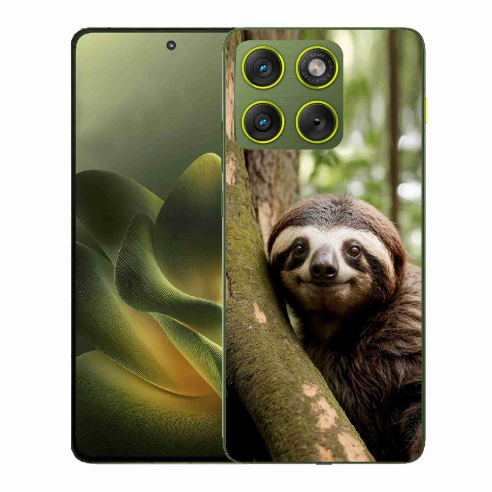 Zselés borítás mmCase a Motorola Edge 70 készülékhez - mosolygó lajhár