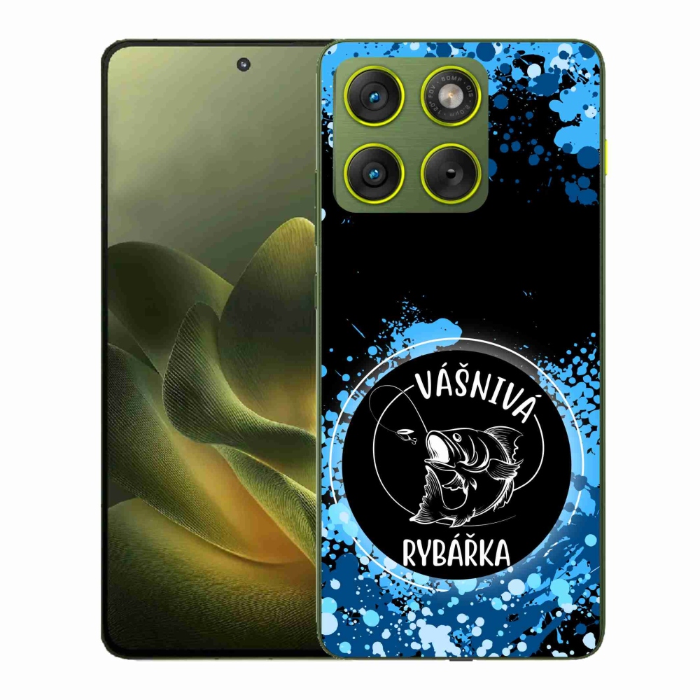 Gél borító mmCase a Motorola Edge 70-hez - szenvedélyes halásznő fekete háttérrel