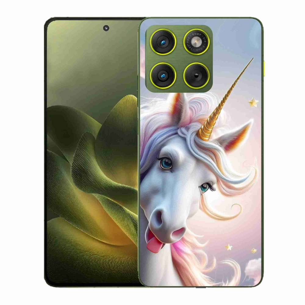 Zselés borítás mmCase a Motorola Edge 70 készülékhez - vidám egyszarvú
