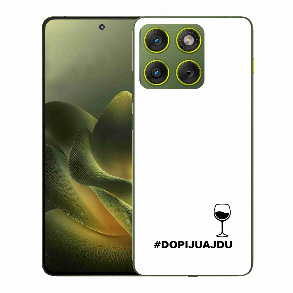 Zselés borító mmCase a Motorola Edge 70 készülékhez - bor motívum fehér alapon