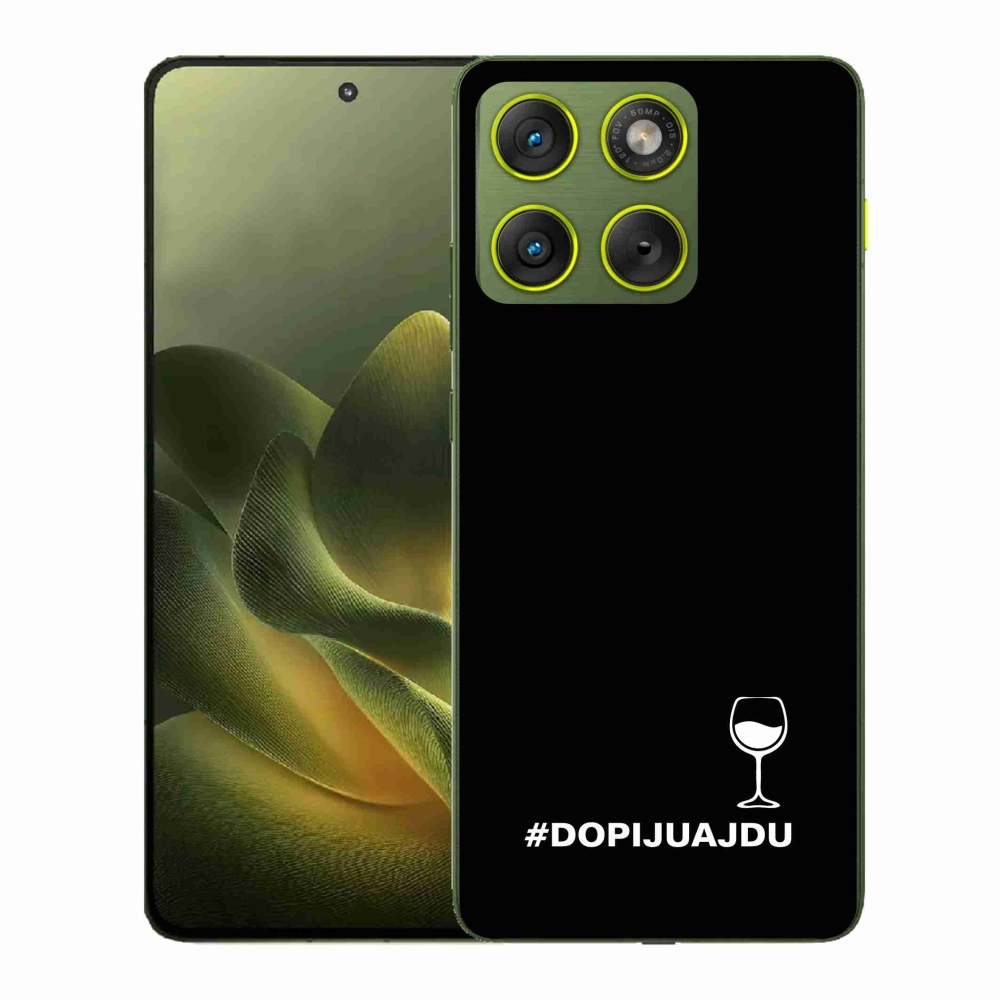 Gél borítás mmCase a Motorola Edge 70 készülékhez - bor motívum fekete háttérrel