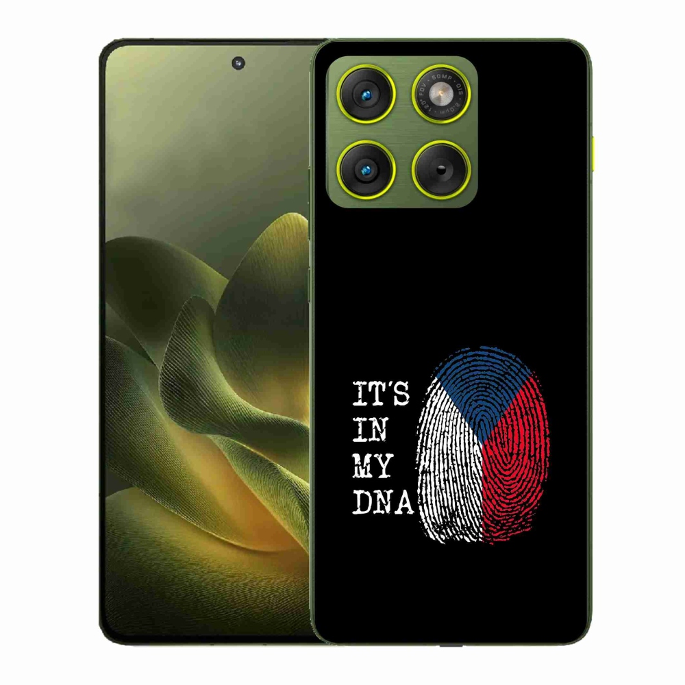 Zselés borítás mmCase Motorola Edge 70 - zászlós ujjlenyomat fekete háttérrel