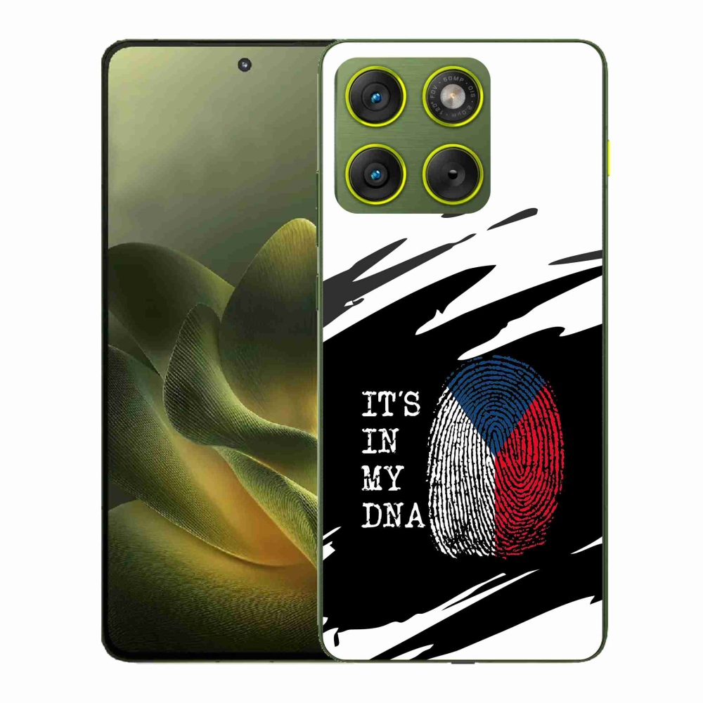 Zselés borítás mmCase Motorola Edge 70 - zászlós ujjlenyomat fekete és fehér háttérrel