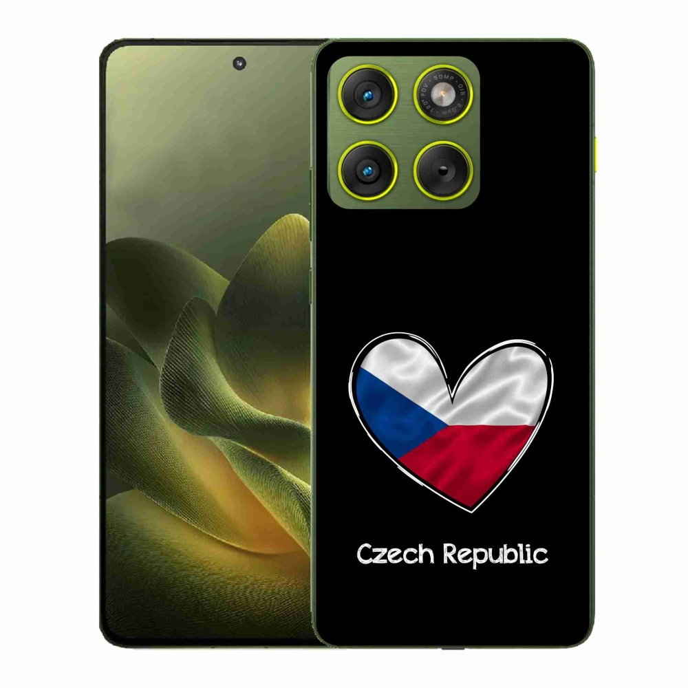 Zselés borító mmCase a Motorola Edge 70 készülékhez - zászló szív fekete háttérrel