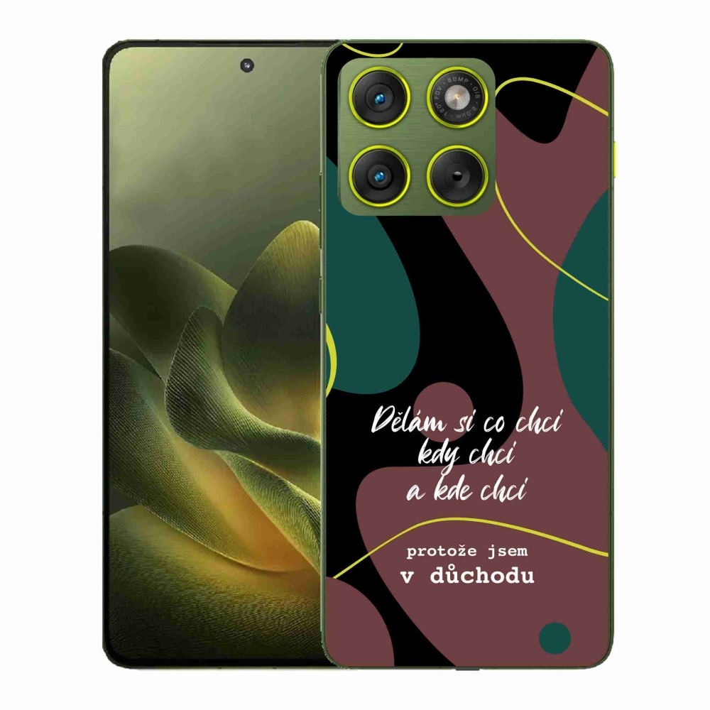Zselés borító mmCase a Motorola Edge 70 készülékhez - vicces szöveg 10 fekete háttér
