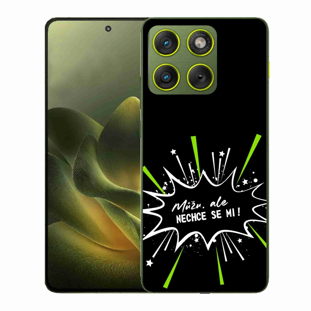 Zselés borító mmCase a Motorola Edge 70 készülékhez - vicces szöveg 11 fekete háttér