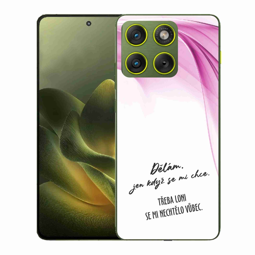 Zselés borító mmCase a Motorola Edge 70 készülékhez - vicces szöveg 12 fehér háttér