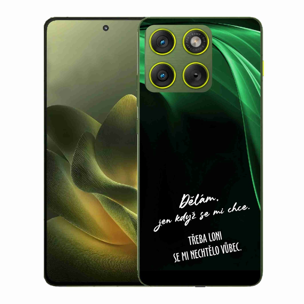 Zselés borító mmCase a Motorola Edge 70 készülékhez - vicces szöveg 12 fekete háttér